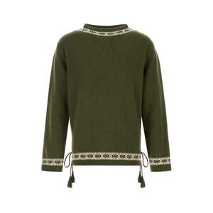 Bode Men Green Wool Moritz Sweater